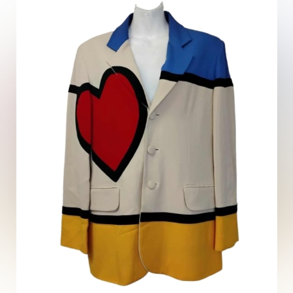 Moschino  Mondrian Art Is Love Heart women's Blazer Jacket : 8